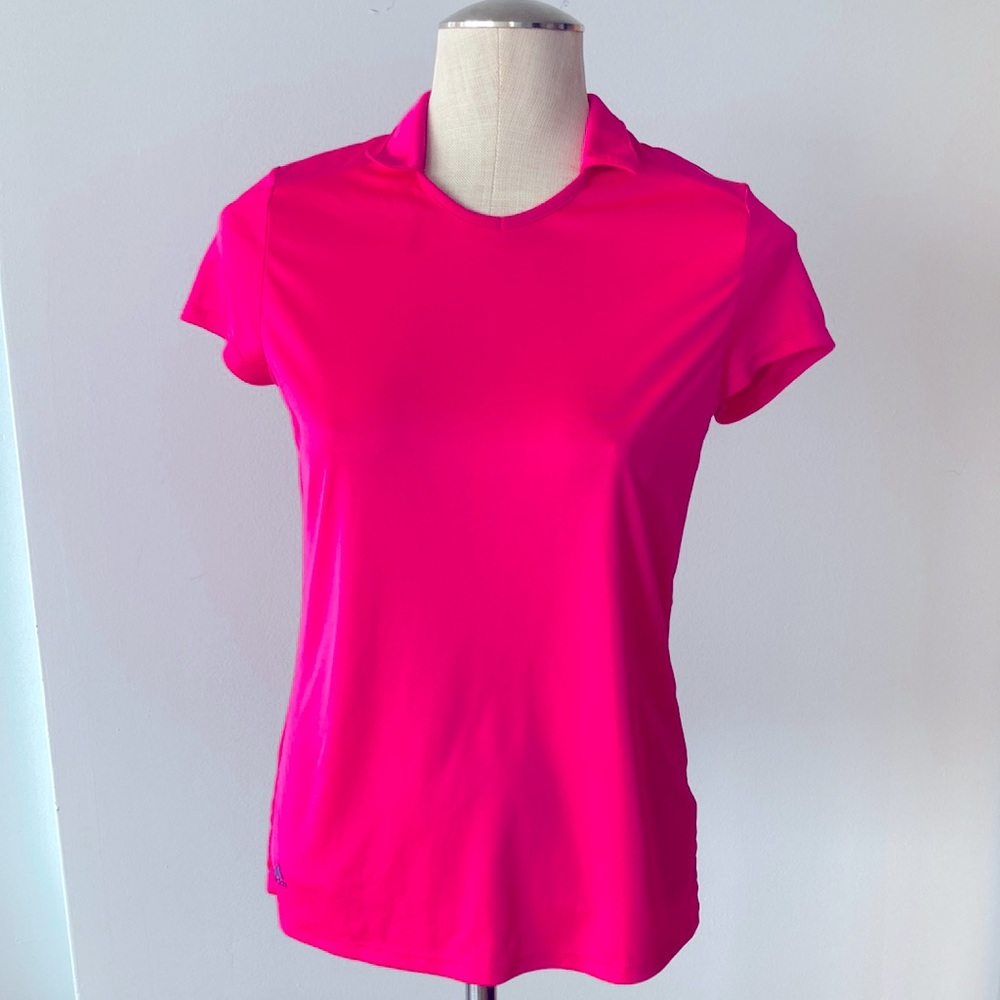 Neon pink adidas polo youth girls